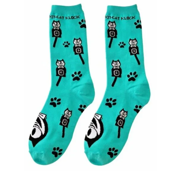 Harveys Smiling Turquoise Kit-Cat Klock Clock Socks - Picture 2 of 2
